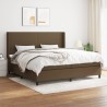 Boxspringbett mit Matratze Dunkelbraun 200x200 cm Stoff