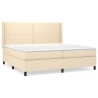 Boxspringbett mit Matratze Creme 200x200 cm Stoff