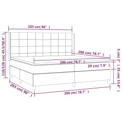 Boxspringbett mit Matratze Schwarz 200x200 cm Stoff