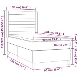 Boxspringbett mit Matratze Creme 90x190 cm Stoff