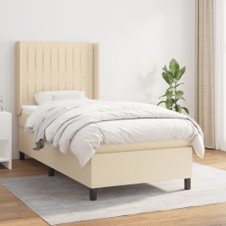 Boxspringbett mit Matratze Creme 100x200 cm Stoff