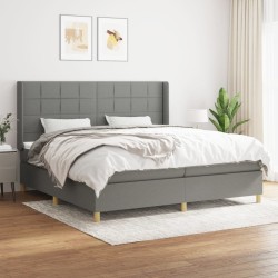 Boxspringbett mit Matratze Dunkelgrau 200x200 cm Stoff