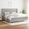 Boxspringbett mit Matratze Hellgrau 200x200 cm Stoff