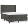 Boxspringbett mit Matratze Dunkelgrau 140x190 cm Samt