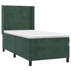 Boxspringbett mit Matratze Dunkelgrün 90x200 cm Samt