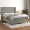 Boxspringbett mit Matratze Hellgrau 140x200 cm Samt