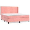 Boxspringbett mit Matratze Rosa 180x200 cm Samt