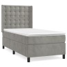 Boxspringbett mit Matratze Hellgrau 80x200 cm Samt