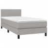 Boxspringbett mit Matratze & LED Hellgrau 80x200 cm Stoff