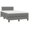 Boxspringbett mit Matratze & LED Dunkelgrau 120x200 cm Stoff