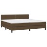 Boxspringbett mit Matratze & LED Dunkelbraun 200x200 cm Stoff