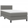 Boxspringbett mit Matratze & LED Dunkelgrau 80x200 cm Stoff