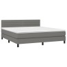 Boxspringbett mit Matratze & LED Dunkelgrau 180x200 cm Stoff