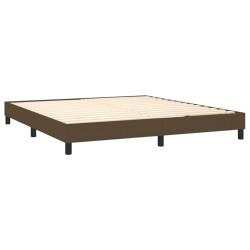 Boxspringbett mit Matratze & LED Dunkelbraun 180x200 cm Stoff