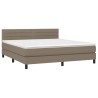 Boxspringbett mit Matratze & LED Taupe 160x200 cm Stoff