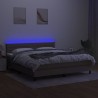 Boxspringbett mit Matratze & LED Taupe 160x200 cm Stoff