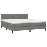 Boxspringbett mit Matratze & LED Dunkelgrau 160x200 cm Stoff