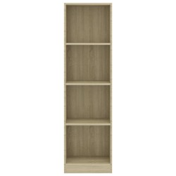 Bücherregal 4 Fächer Sonoma-Eiche 40x24x142 cm Holzwerkstoff