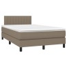 Boxspringbett mit Matratze & LED Taupe 120x200 cm Stoff