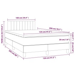 Boxspringbett mit Matratze & LED Taupe 120x200 cm Stoff