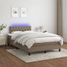 Boxspringbett mit Matratze & LED Taupe 120x200 cm Stoff