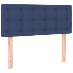 Boxspringbett mit Matratze & LED Blau 90x190 cm Stoff