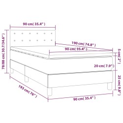 Boxspringbett mit Matratze & LED Blau 90x190 cm Stoff