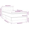 Boxspringbett mit Matratze & LED Blau 90x190 cm Stoff