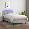 Boxspringbett mit Matratze & LED Hellgrau 80x200 cm Stoff