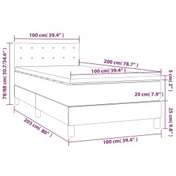 Boxspringbett mit Matratze & LED Schwarz 100x200 cm Stoff