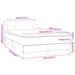 Boxspringbett mit Matratze & LED Dunkelgrau 120x200 cm Stoff