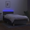 Boxspringbett mit Matratze & LED Dunkelbraun 80x200 cm Stoff