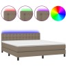 Boxspringbett mit Matratze & LED Taupe 180x200 cm Stoff