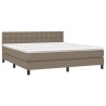 Boxspringbett mit Matratze & LED Taupe 180x200 cm Stoff