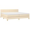 Boxspringbett mit Matratze & LED Creme 200x200 cm Stoff