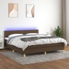 Boxspringbett mit Matratze & LED Dunkelbraun 180x200 cm Stoff