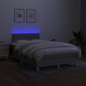 Boxspringbett mit Matratze & LED Hellgrau 120x200 cm Stoff