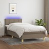 Boxspringbett mit Matratze & LED Taupe 90x200 cm Stoff