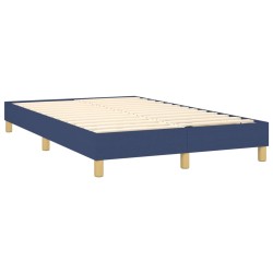 Boxspringbett mit Matratze & LED Blau 120x200 cm Stoff