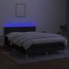 Boxspringbett mit Matratze & LED Schwarz 140x190 cm Stoff