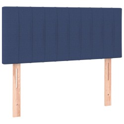 Boxspringbett mit Matratze & LED Blau 90x190 cm Stoff