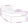 Boxspringbett mit Matratze & LED Schwarz 90x200 cm Stoff