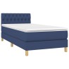 Boxspringbett mit Matratze & LED Blau 90x200 cm Stoff