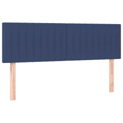 Boxspringbett mit Matratze & LED Blau 140x200 cm Stoff