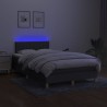 Boxspringbett mit Matratze & LED Dunkelgrau 120x200 cm Stoff