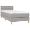 Boxspringbett mit Matratze & LED Hellgrau 100x200 cm Stoff