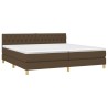 Boxspringbett mit Matratze & LED Dunkelbraun 200x200 cm Stoff