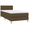 Boxspringbett mit Matratze & LED Dunkelbraun 80x200 cm Stoff