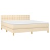 Boxspringbett mit Matratze & LED Creme 180x200 cm Stoff