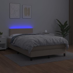 Boxspringbett mit Matratze & LED Cappuccino-Braun 120x200cm